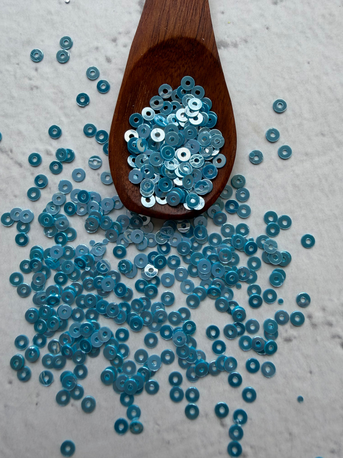Micro Round Sequins - Pearl Turquoise Blue
