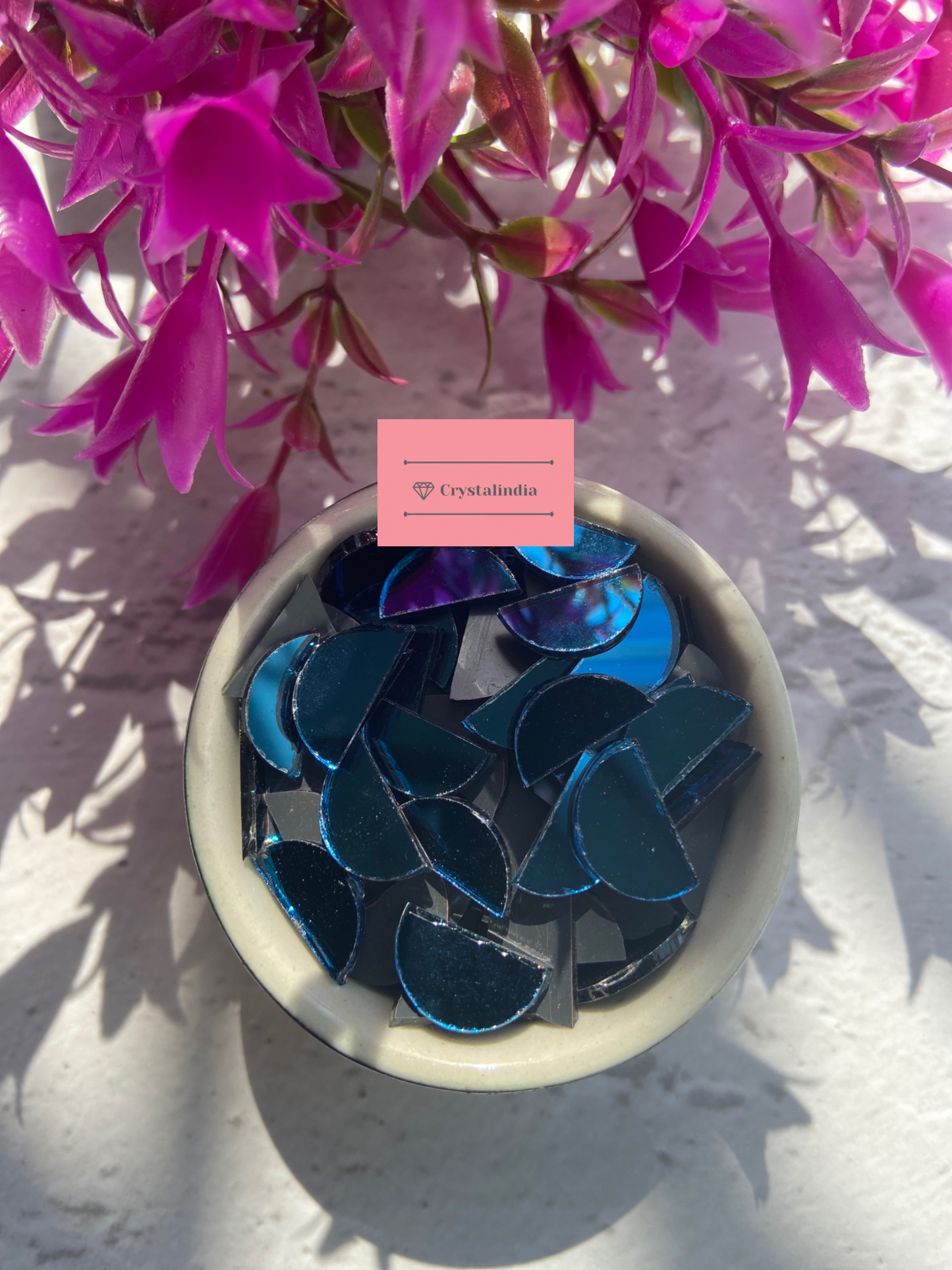 Blue Mirrors - Half - Round