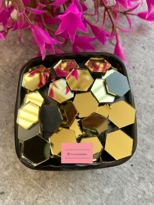 Premium Mirrors -  Gold Hexagon