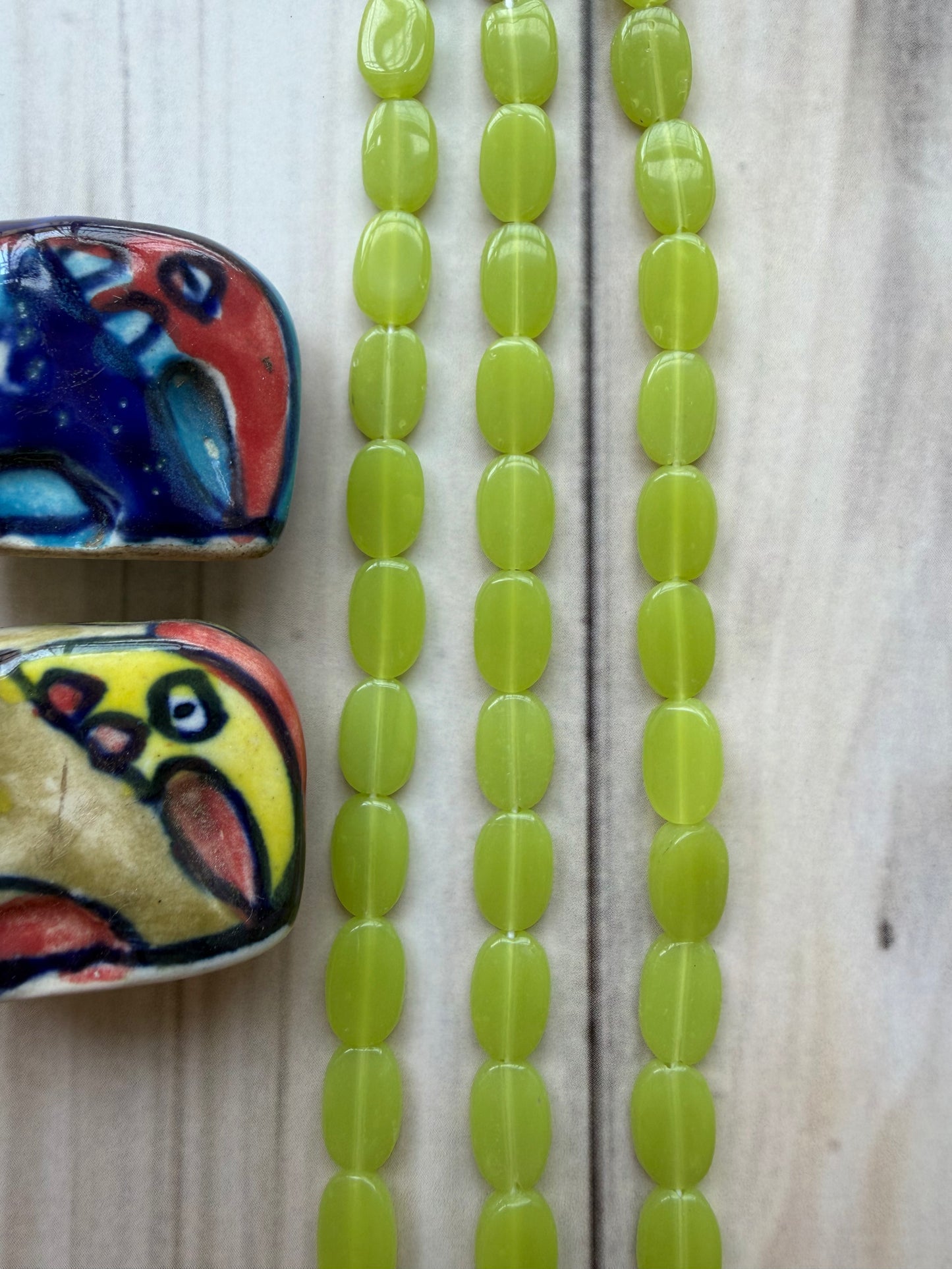 Tablet Beads - Light Green