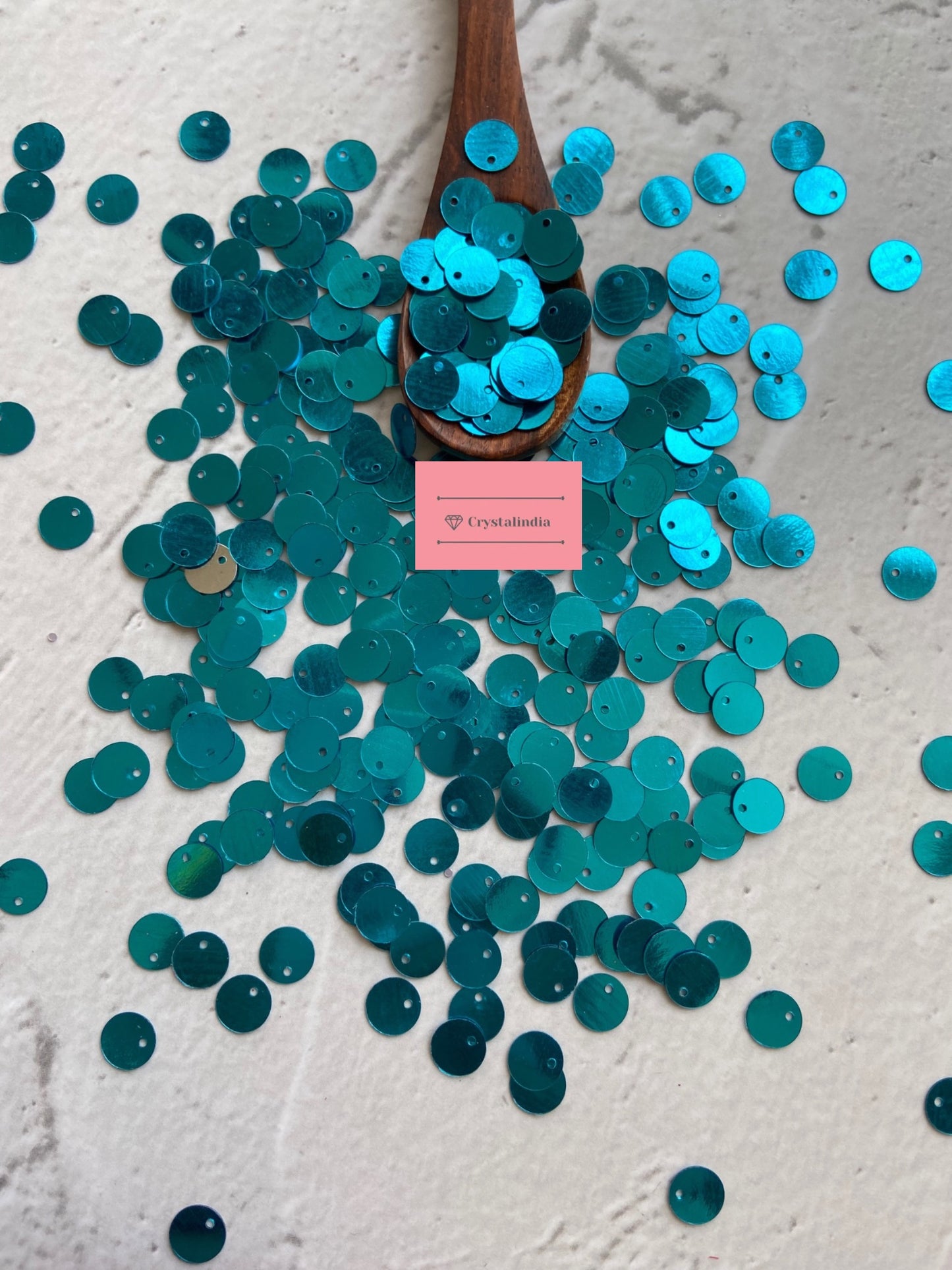 Top Hole Sequins - Turquoise Blue