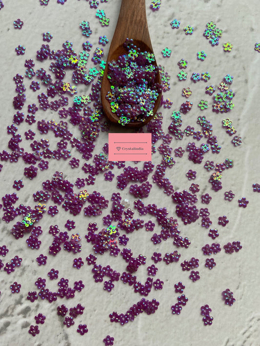 Zinnia Flower Sequins - Purple Rainbow