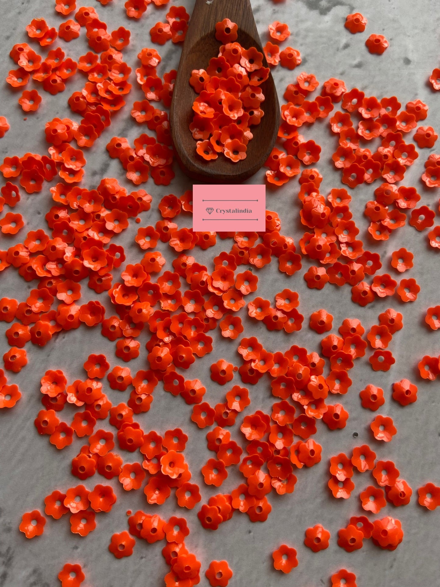 Cosmos Flower Sequins - Fluorescent Orange