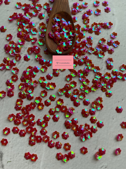 Cosmos Flower Sequins - Red Rainbow