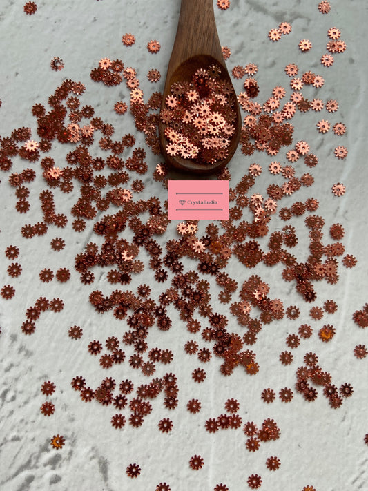 Zinnia Flower Sequins - Copper