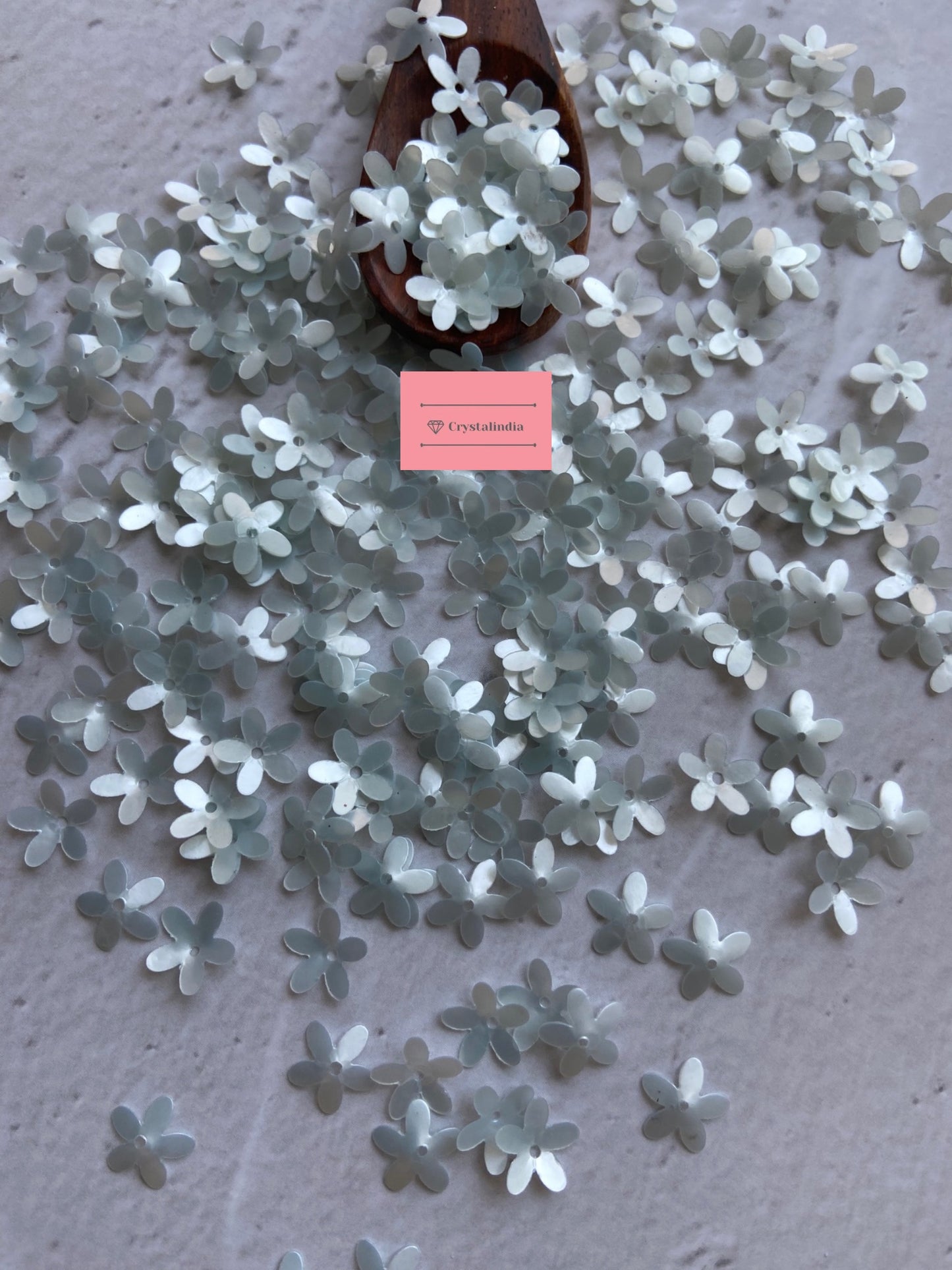 Periwinkle Flower Sequins - Ice Blue