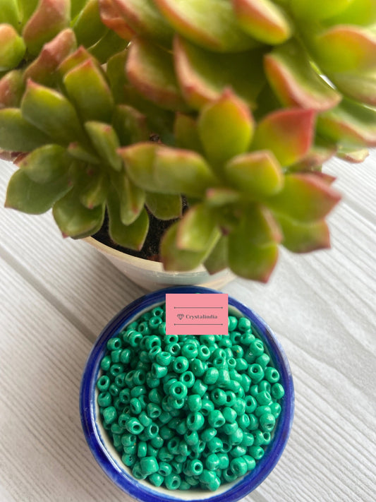 Sugar Beads 6/0 - Opaque Emerald Green