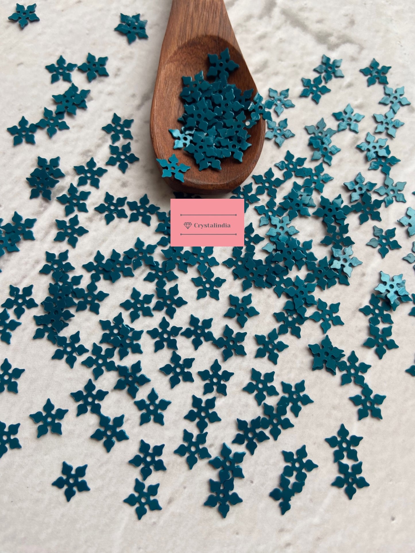 Snowflake Sequins - Peacock Green