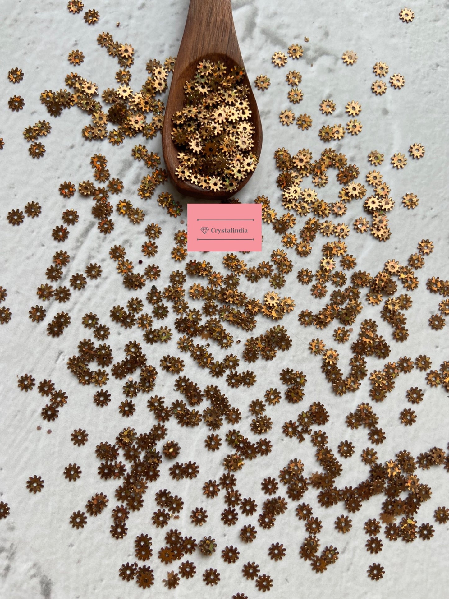 Zinnia Flower Sequins - Brown Rainbow