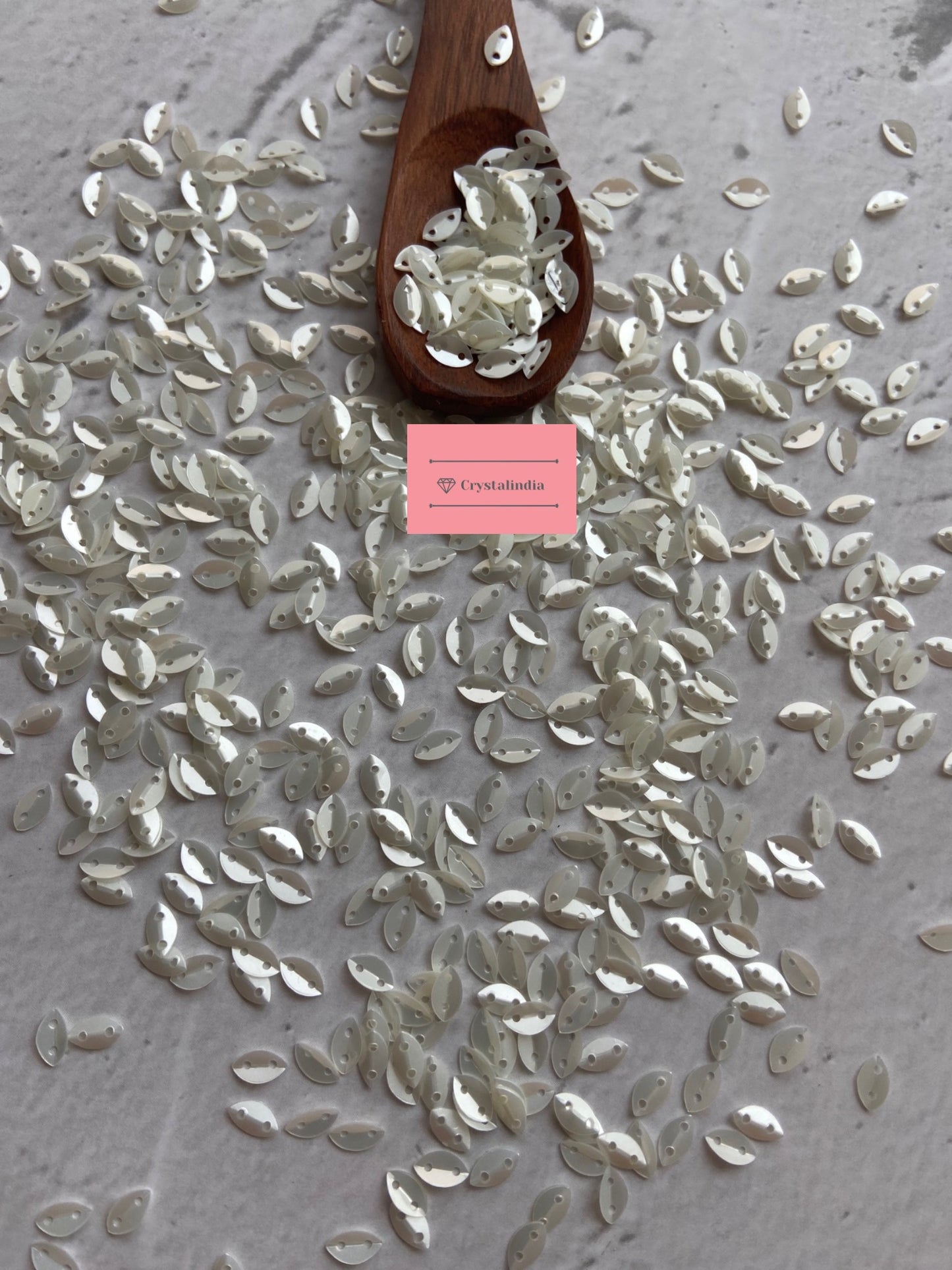 Leaf Sequins - Cream