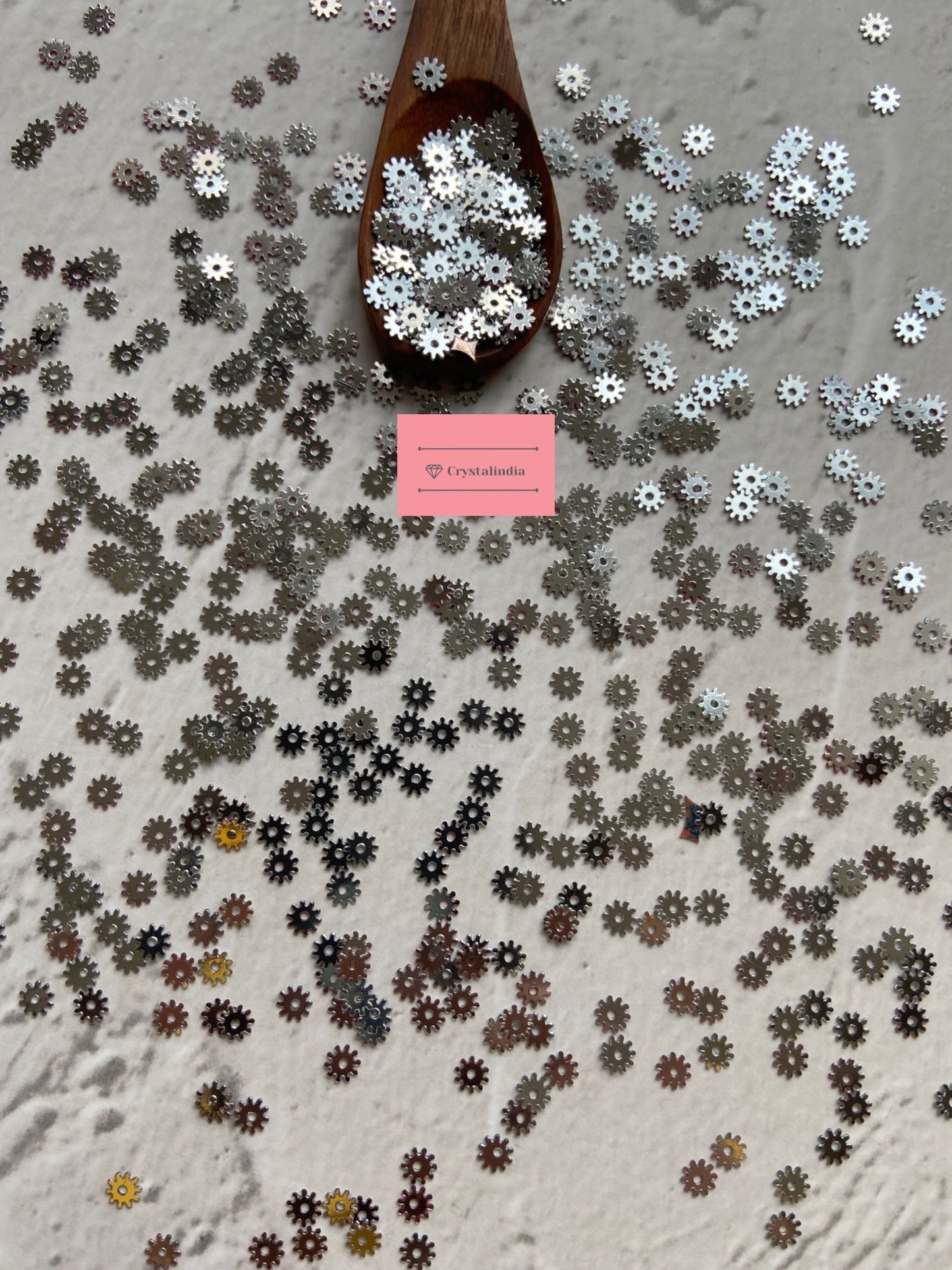 Zinnia Flower Sequins - Silver