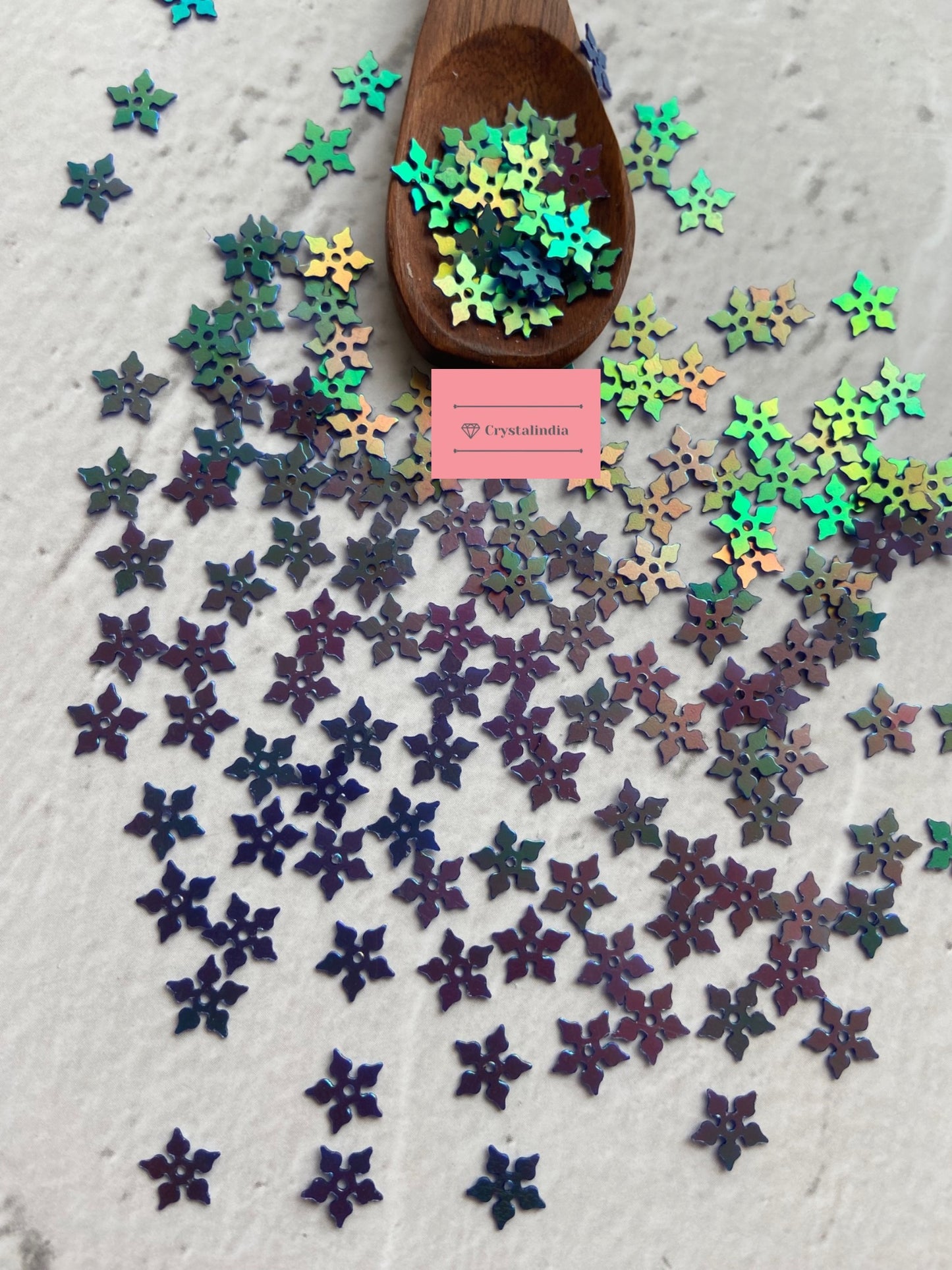 Snowflake Sequins - Blue Rainbow