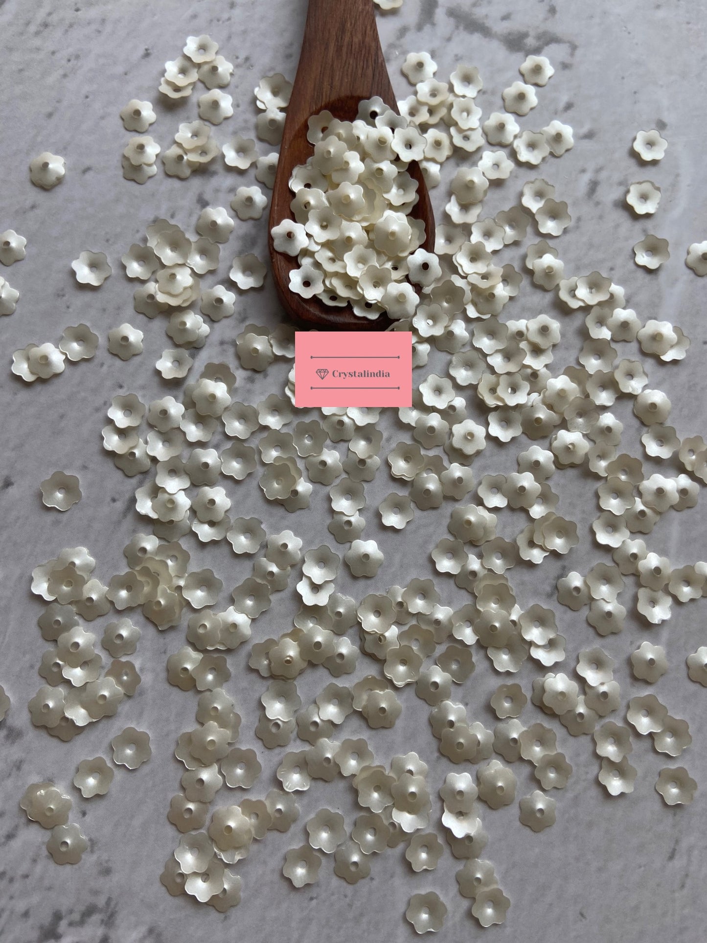 Cosmos Flower Sequins - Off White