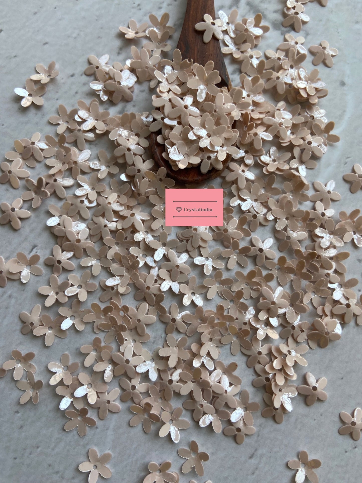 Periwinkle Flower Sequins - Nude