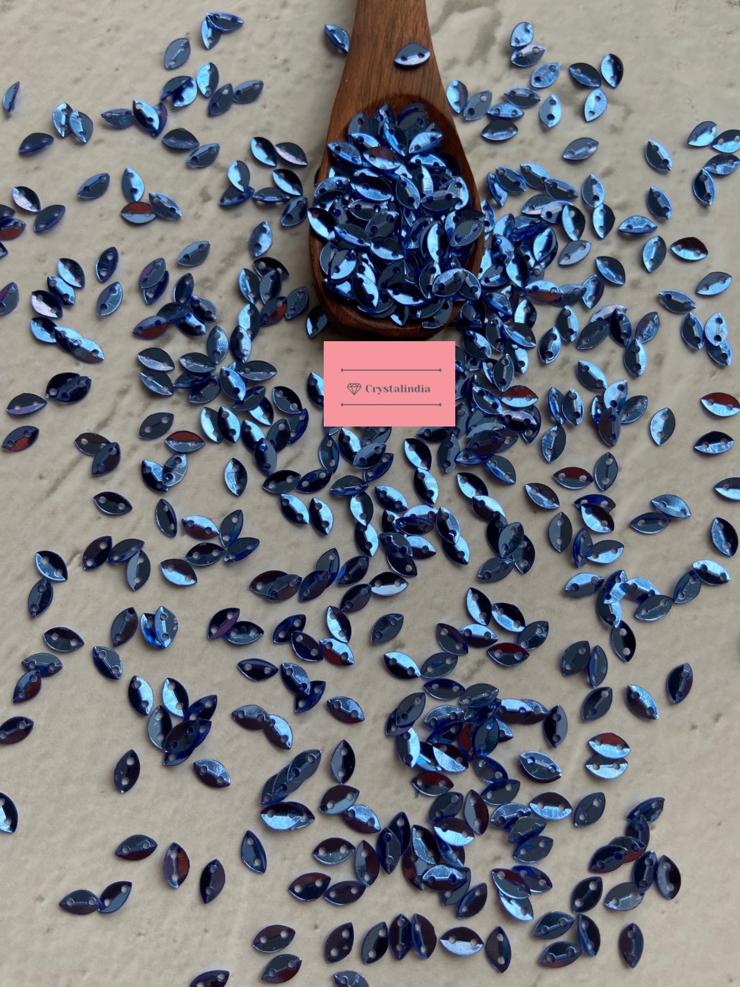 Leaf Sequins - Ink Blue