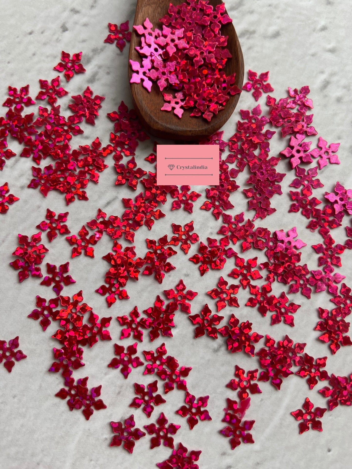 Snowflake Sequins - Dark Pink