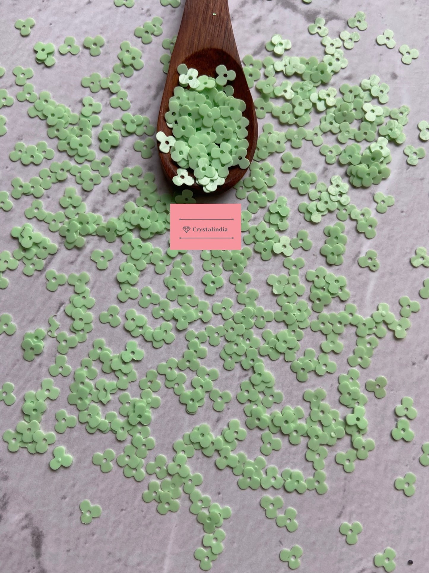 Clover Sequins - Pastel Green