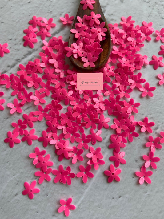 Periwinkle Flower Sequins - Fluorescent Pink
