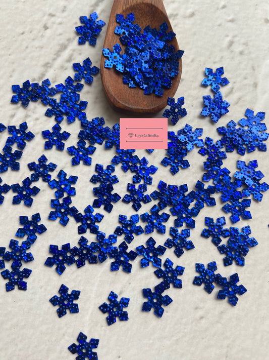 Snowflake Sequins - Ink Blue