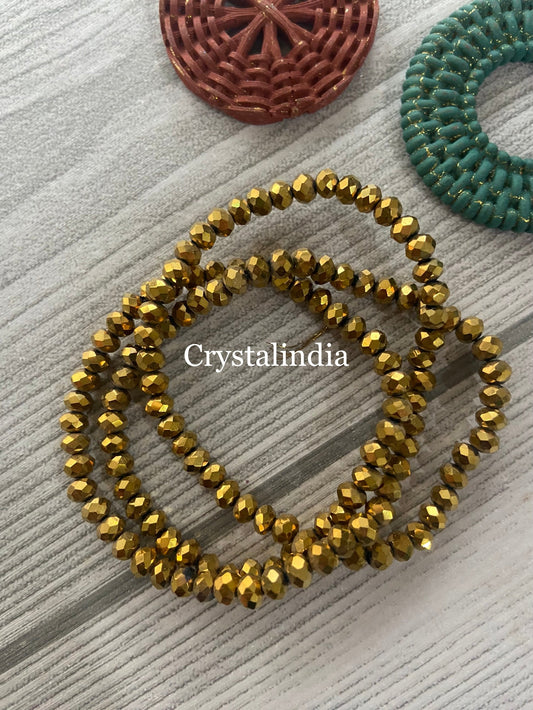 Rondelle Beads - Metallic Gold