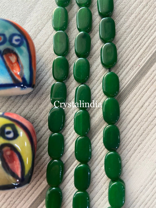 Tablet Beads - Dark Green