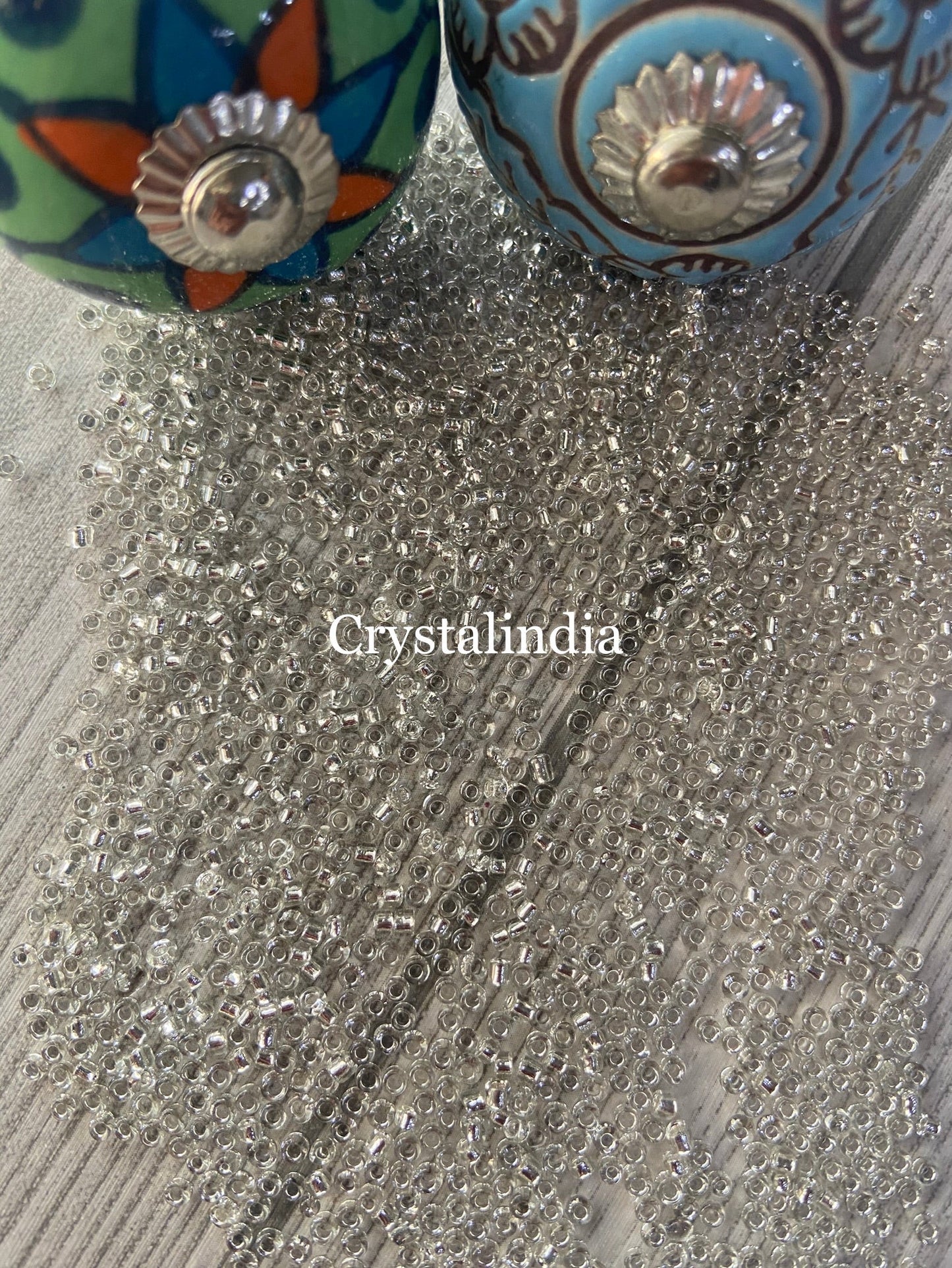 Sugar Beads - Metallic Silver Inside