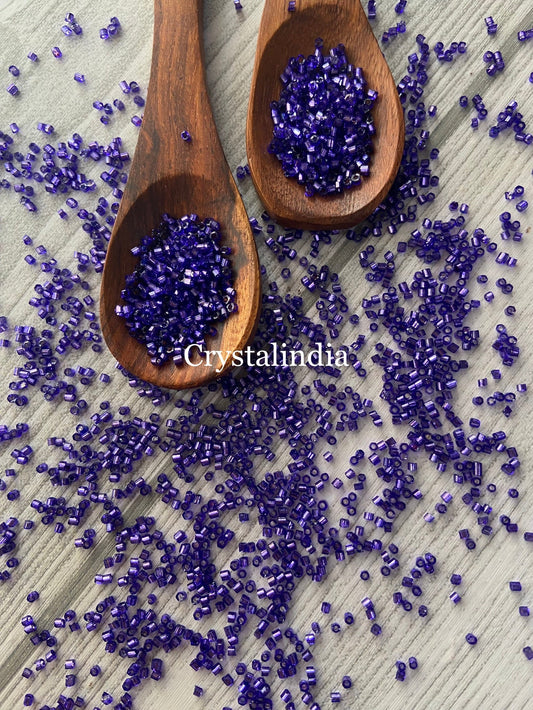 Bugle Beads Micro - Silver Line Dark Purple