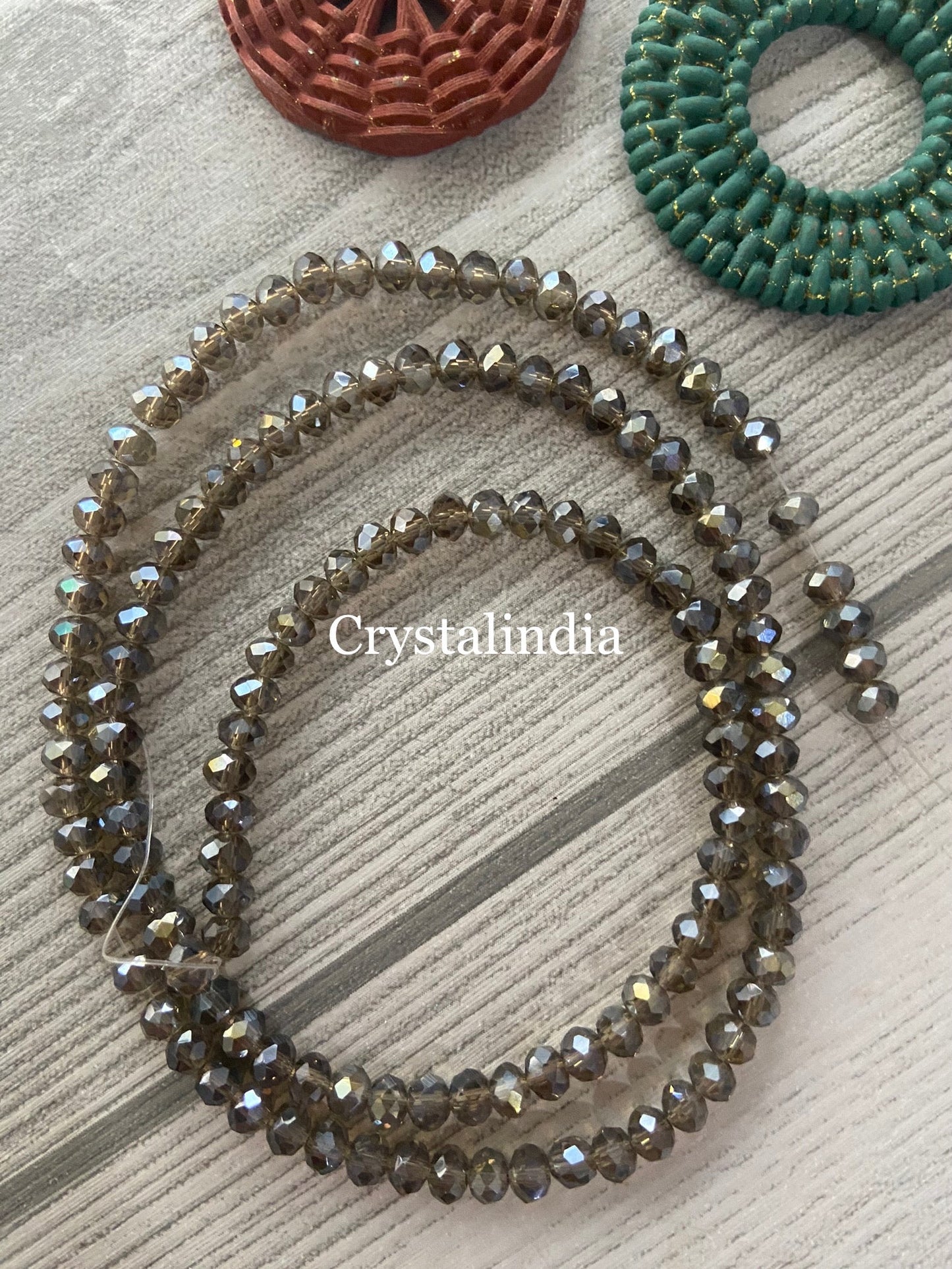 Rondelle Beads - Rainbow Grey