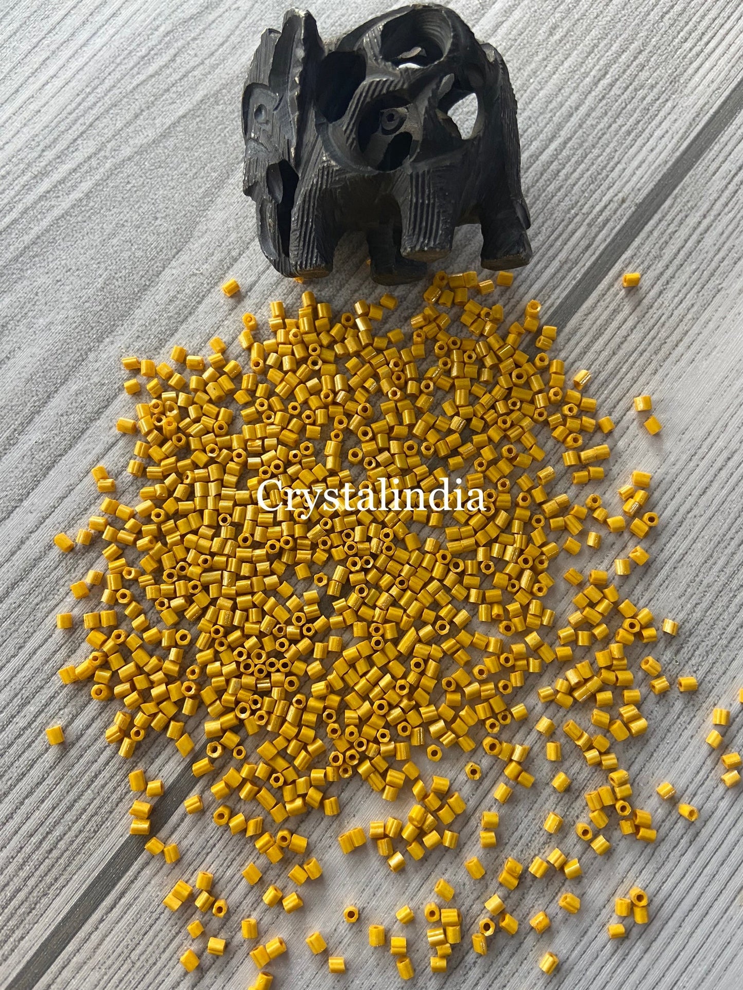 Bugle Beads - Opaque Yellow