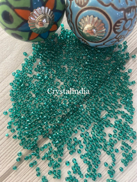 Sugar Beads - Trans Emerald Green