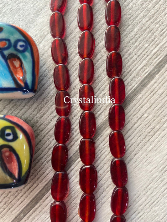Tablet Beads - Trans Maroon