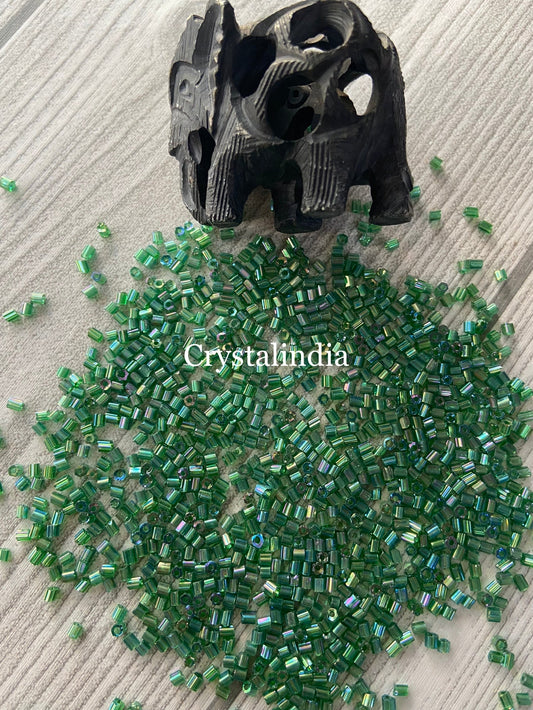 Bugle Beads - Rainbow Green