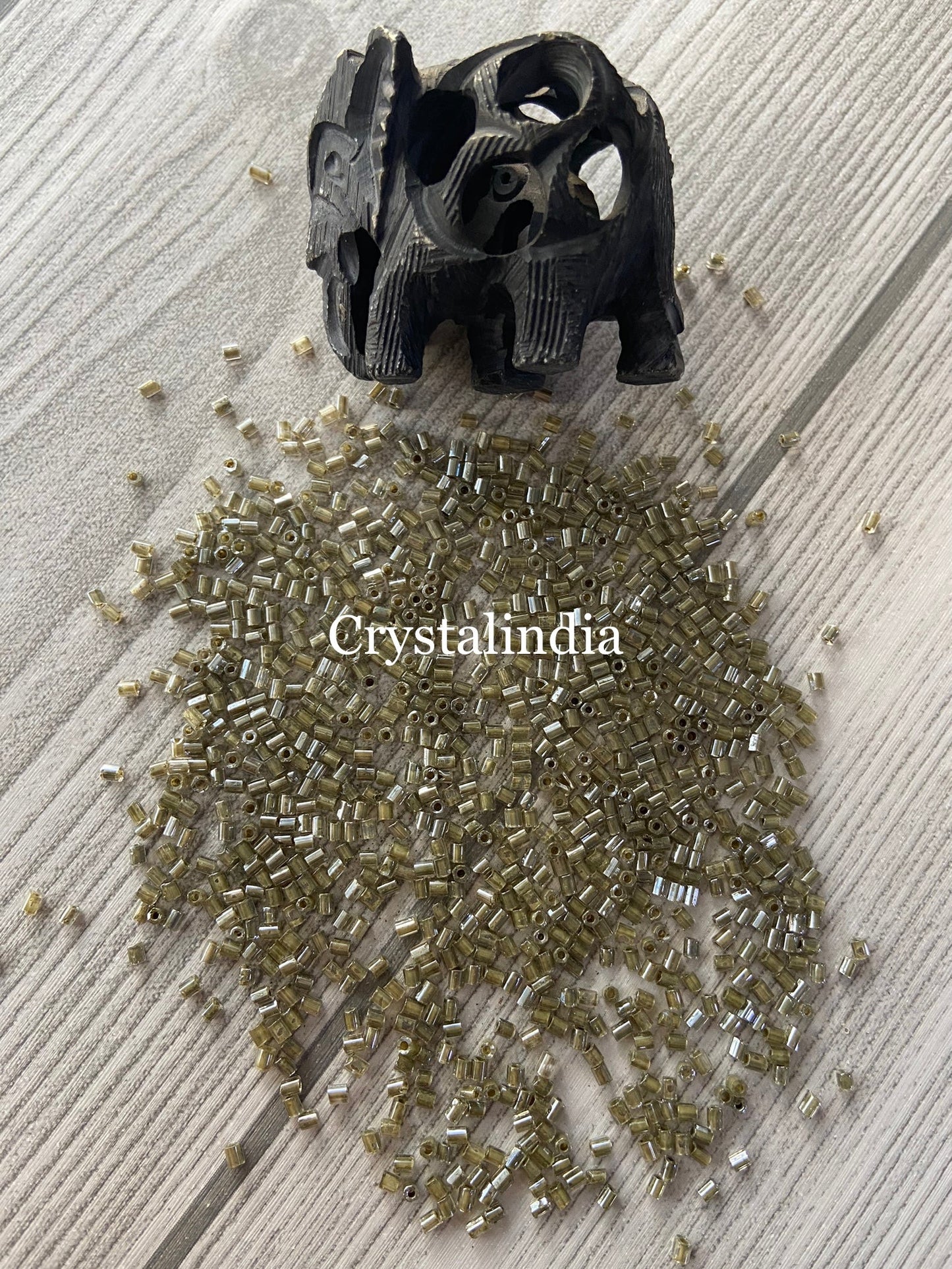 Bugle Beads - Lustre Henna Green