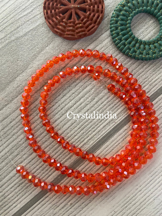 Rondelle Beads - Trans Orange
