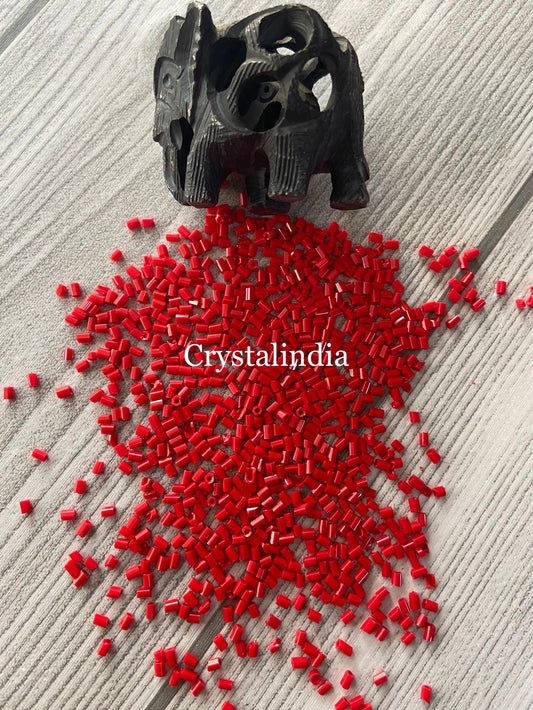 Bugle Beads - Opaque Red