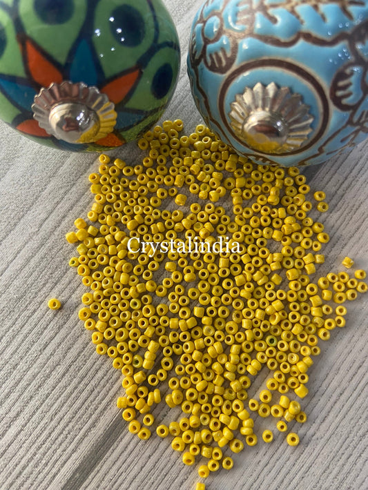 Sugar Beads - Opaque Lemon Yellow