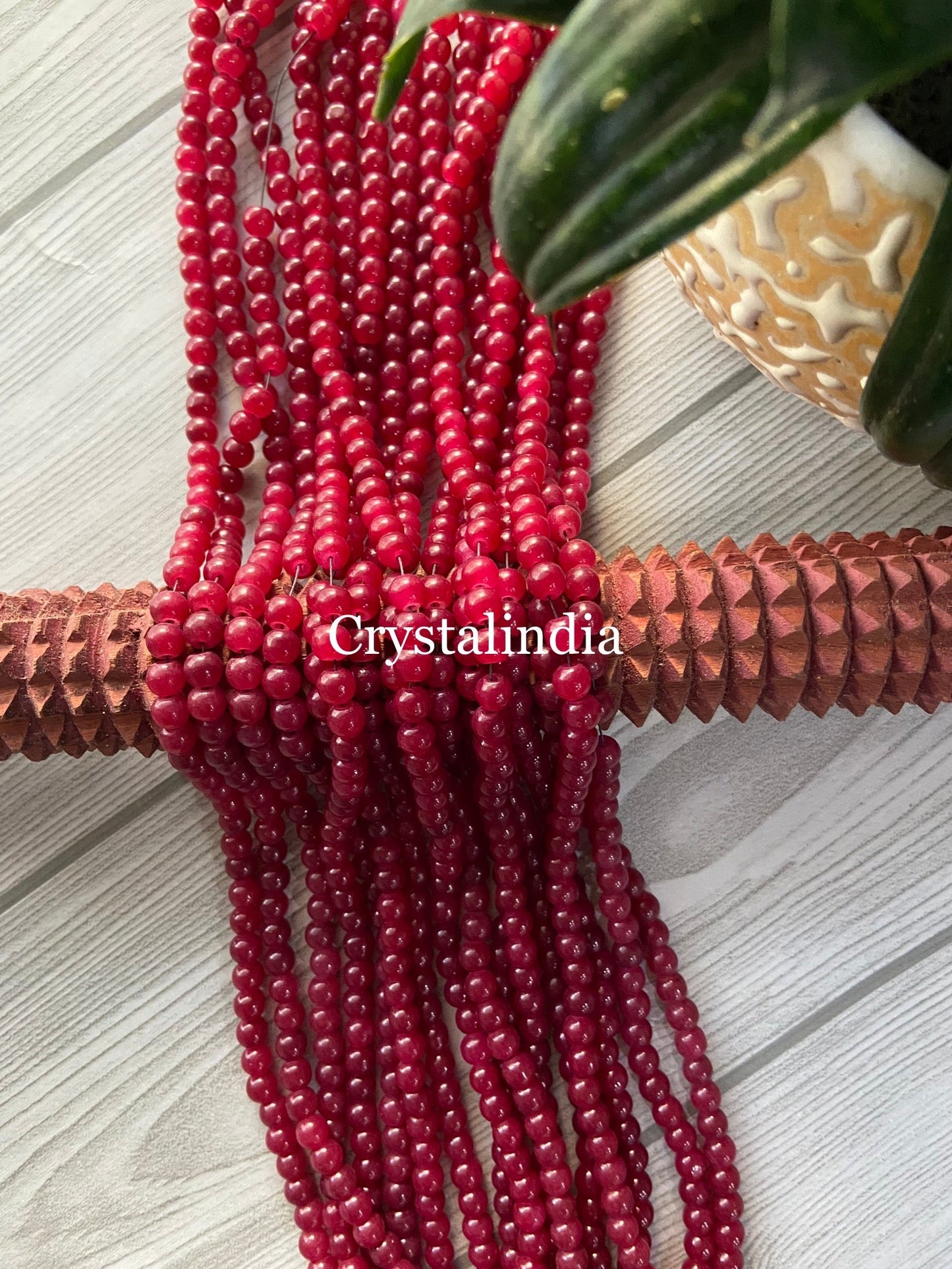 Glass Beads - Maroon