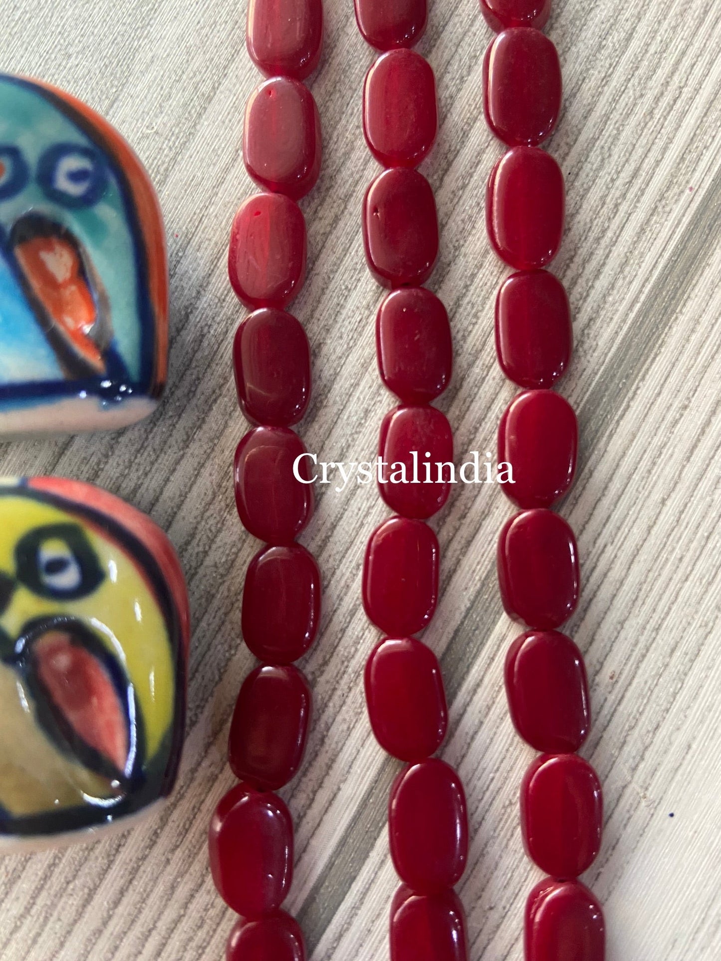 Tablet Beads - Maroon