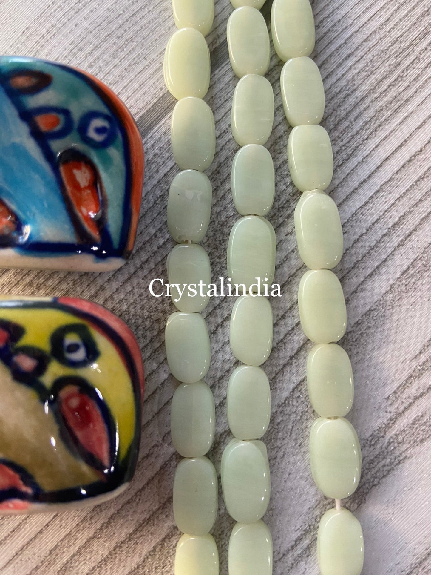 Tablet Beads - Light Jade Green