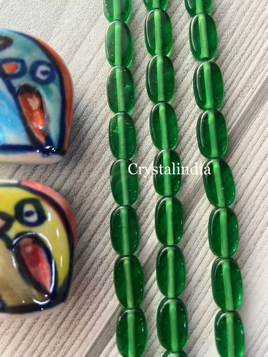 Tablet Beads - Trans Green