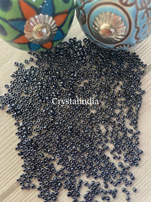 Sugar Beads - Metallic Bluish Grey