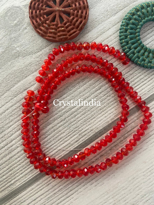 Rondelle Beads - Trans Red