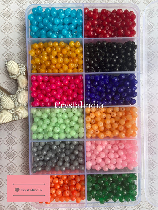 Kit 36 - 12 Glass Beads 6MM