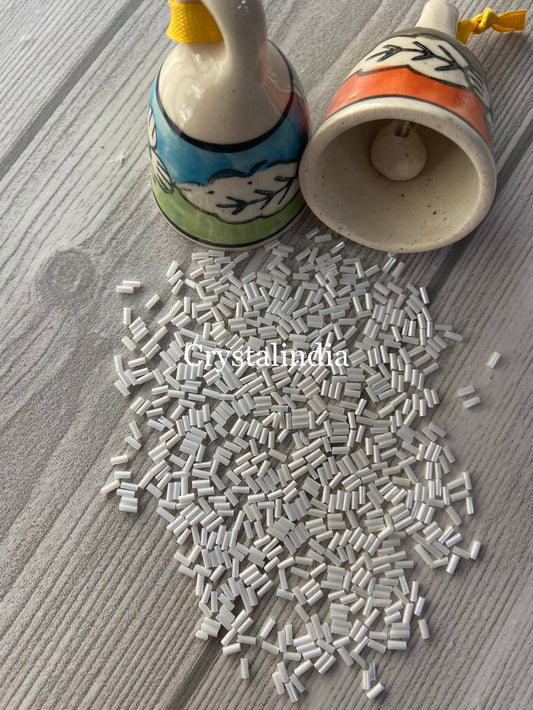 Bugle Beads 5MM - Opaque White