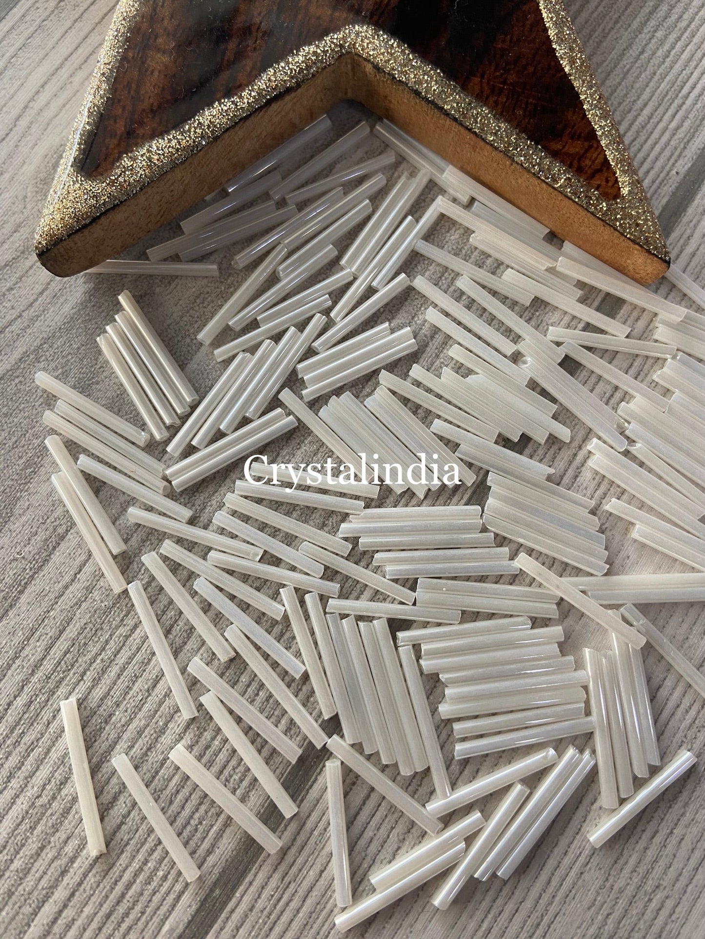 Long Tube Beads - Opaque White