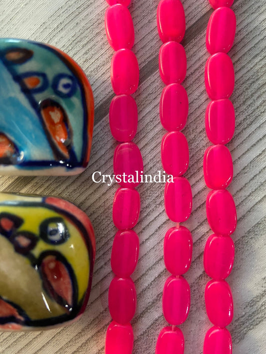 Tablet Beads - Fuschia Pink