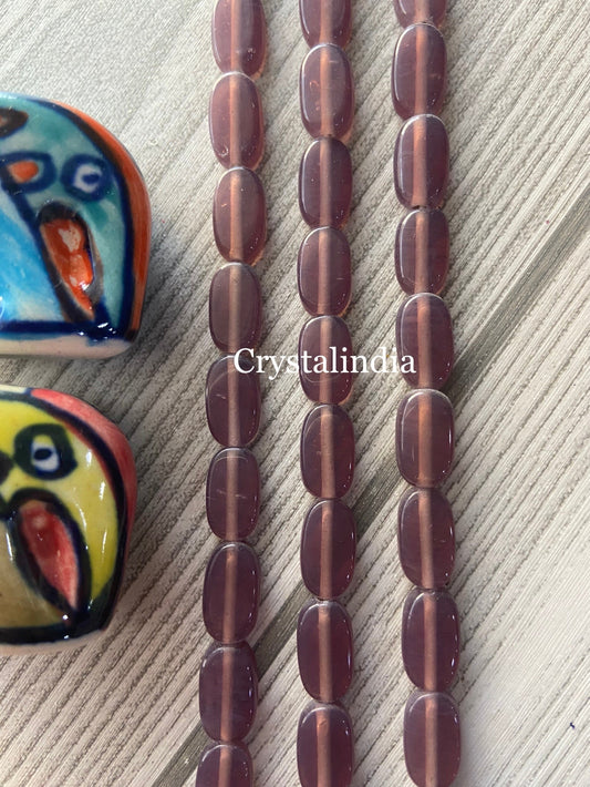Tablet Beads - Trans Taupe