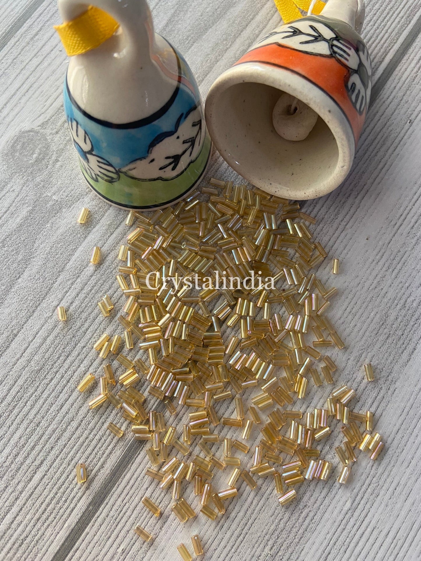 Bugle Beads 5MM - Rainbow Gold