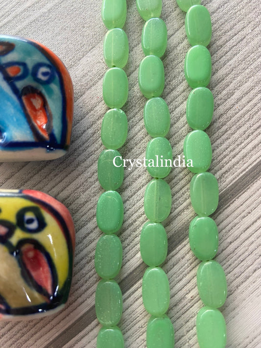 Tablet Beads - Pistachio Green