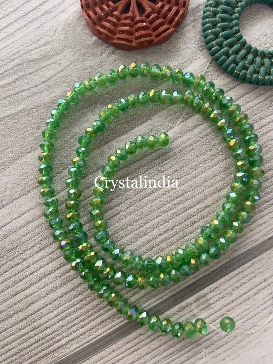 Rondelle Beads - Rainbow Light Green
